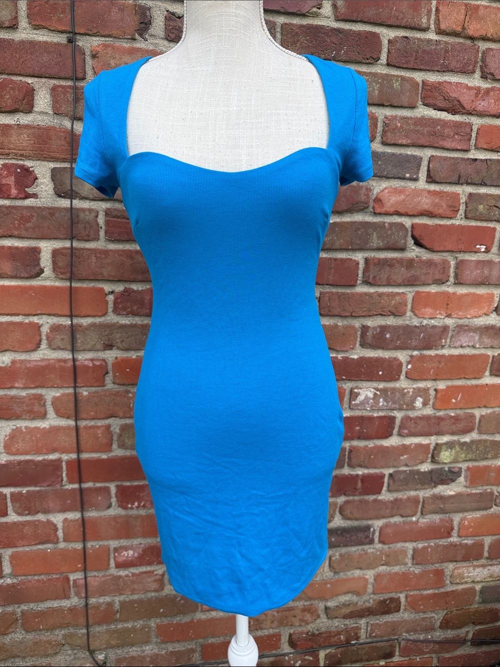 Princess Polly Bright Blue Square-Neck Mini Dress